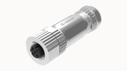 M12 4 PİN DİŞİ DÜZ METAL D KOD  KONNEKTÖR DEGSON