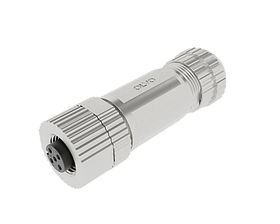 M12 4 PİN DİŞİ DÜZ METAL D KOD  KONNEKTÖR OLVO - 1