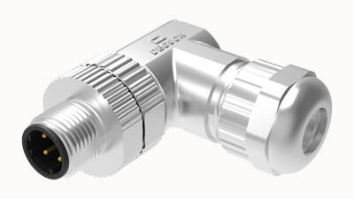 M12 4 PİN ERKEK 90° METAL D KOD  KONNEKTÖR DEGSON - 1