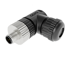 M12 4 PİN ERKEK 90° D KOD  KONNEKTÖR OLVO