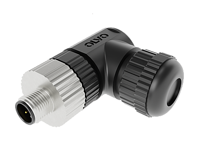 M12 4 PİN ERKEK 90° D KOD  KONNEKTÖR OLVO - 1