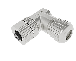 M12 8 PİN DİŞİ 90° METAL KONNEKTÖR OLVO