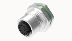 M12 B KOD 5 PİN DİŞİ PANEL TİP PG9 ARKA MONTAJ PCB LEHİM KONNEKTÖR DEGSON - DEGSON