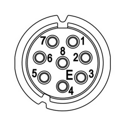 M18 8 Kontak Kablo Tip Dişi E Dizilim 90° Konnektör TE CONNECTİVİTY INTERCONTEC C37A101NN00020102342 - 2